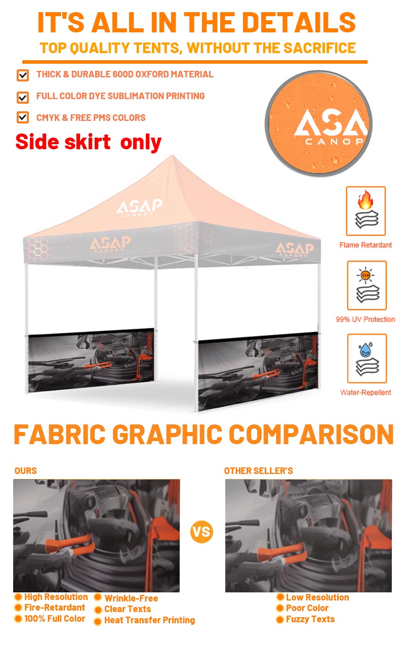 Dye Sublimated Print Canopy Side Skirts