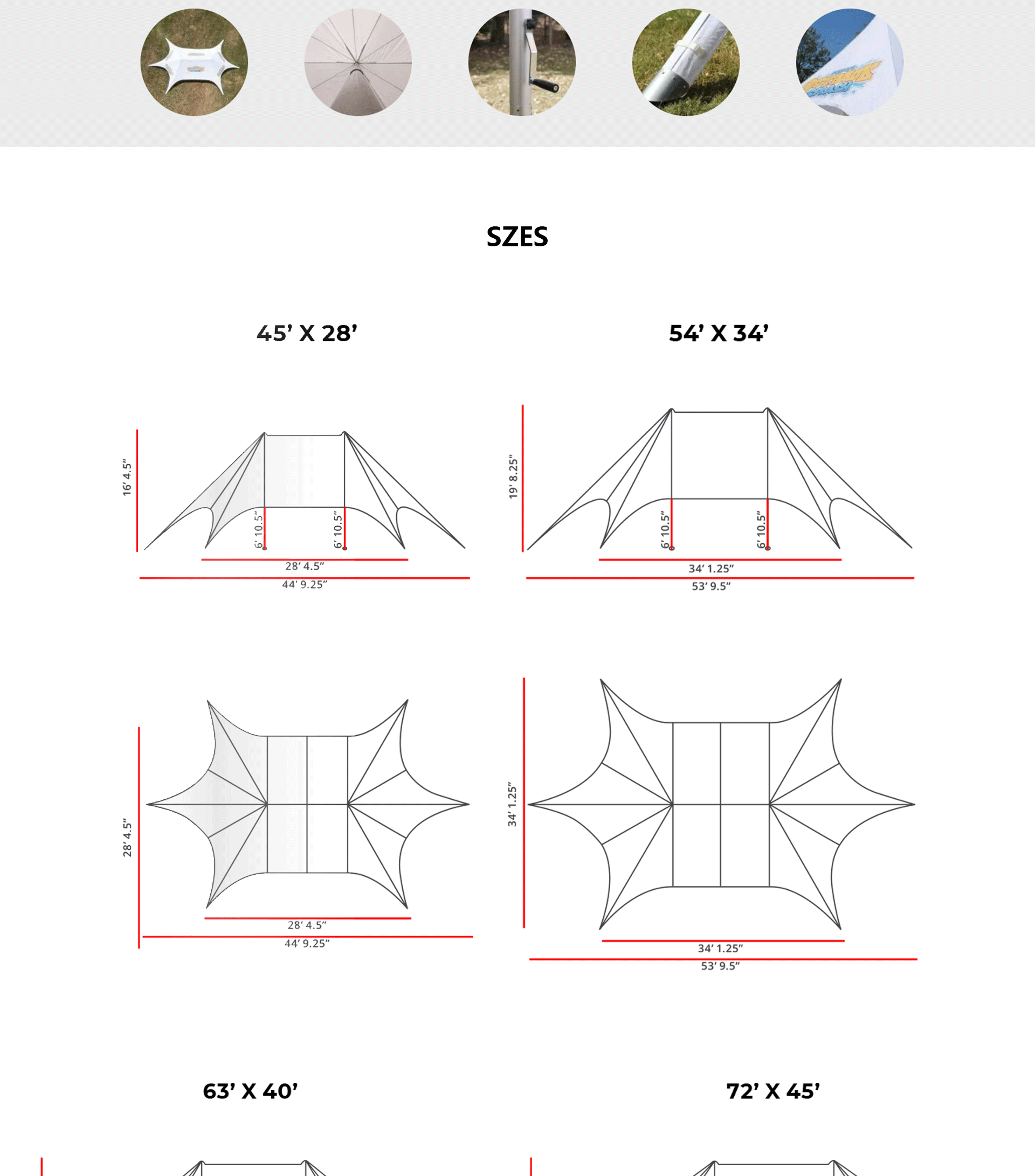 44X28’ Double Pole Star Tents