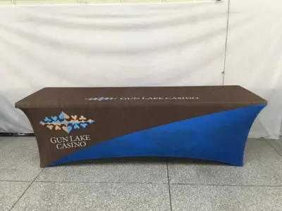 Cross-Over Stretch-Fit Table Cover | Personalized Printing