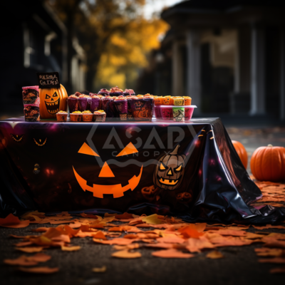 Custom-printed-tablecloths-with-Halloween-themed