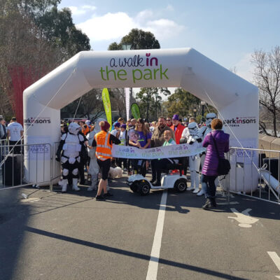 small inflatable arch start line