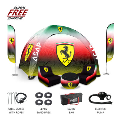 Inflatable tents and Ferraris: luxury meets convenience