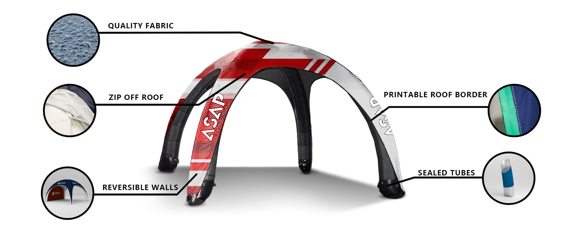 Close-up View of Inflatable Tent - Detailed Look