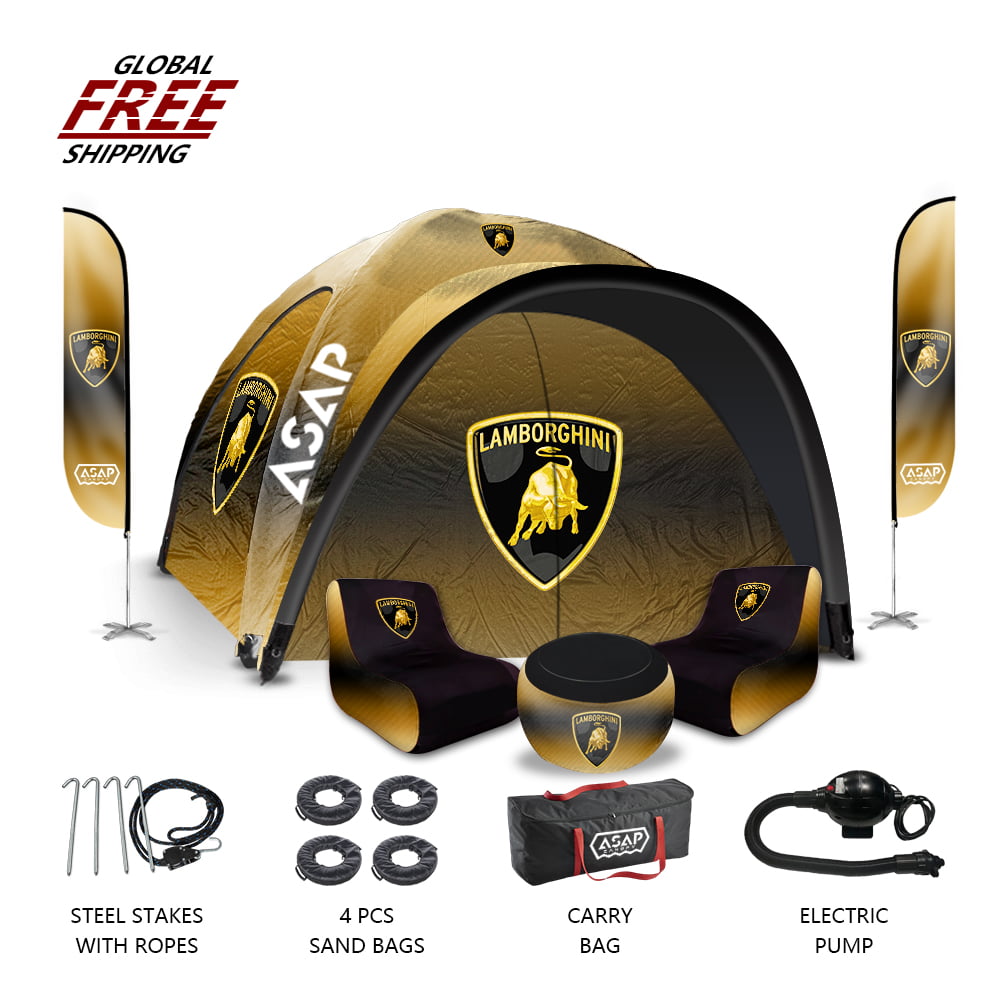 10x10ft Full-Color Finish Inflatable Tents A Pop-Up Inflatable Tent with an open entrance