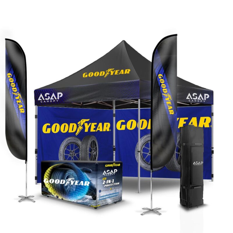 Eye-catching custom event tent with personalized branding for memorable gatherings.
