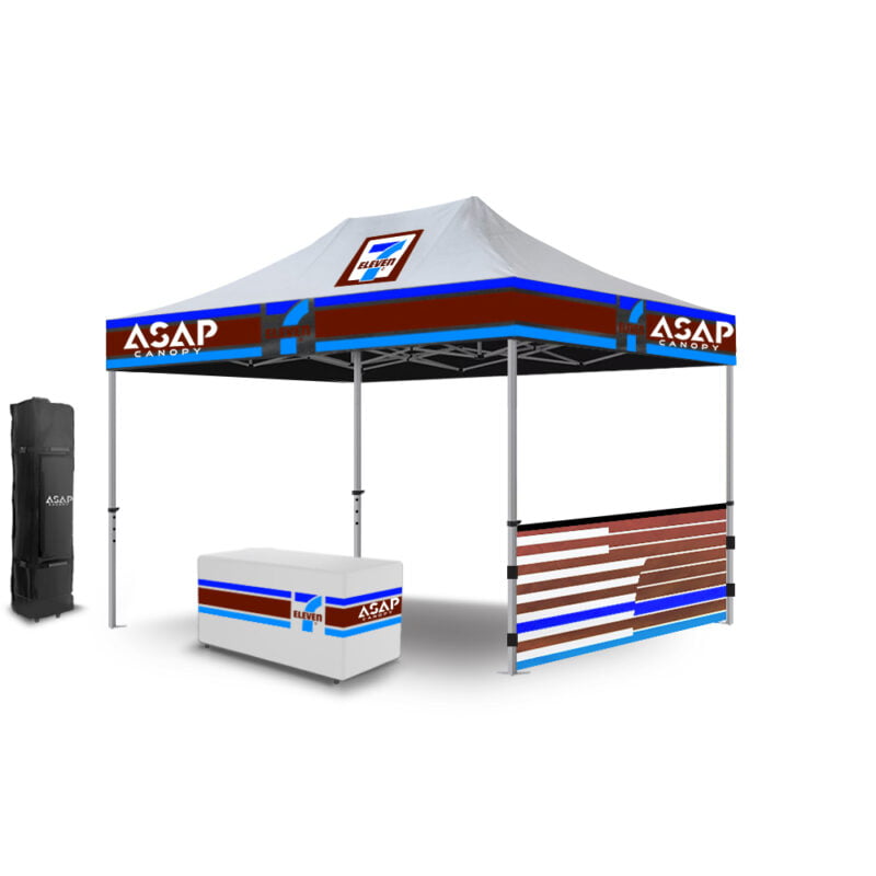 canopy tent with company logo