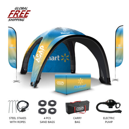 Ideal for any outdoor marketing event, our Inflatable Dome Tents provide a simple and effective way to attract attention and create a welcoming atmosphere for your marketing exhibit. We understand that you'd rather spend more time engaging with clients than on the setup process. Therefore, we provide an easy-to-use air pump that inflates your tent in less than 10 minutes, allowing you to concentrate on what truly matters—promoting your brand!