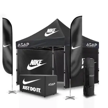 Impressive 10x10 custom canopy tent featuring personalized branding for standout outdoor events