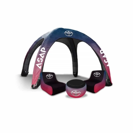2 Air Chair & 1 Table + Inflatable Air Tent With Full Color Printing 10×10