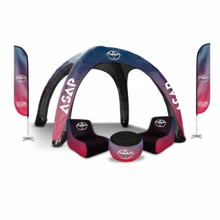 Feather Flags + 2 Air Chair & 1 Table + 10x10ft Inflatable canopy tents