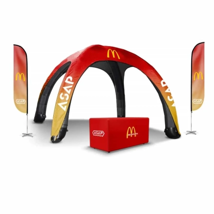 Feather Flags + Table Cover + Inflatable Canopy 10x10ft