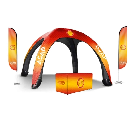 Feather Flags + Table Cover + 13x13ft Inflatable Pop Up Canopy Tents