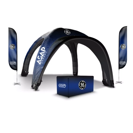 Table Cover + Feather Flags + 16x16ft Inflatable Event Tents With Awning