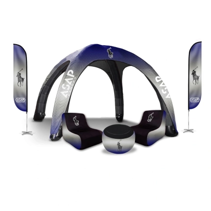 Feather Flags + 2 Air Chair & 1 Table + 26x26ft Inflatable Tent Custom