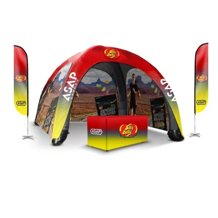 3 pcs Canopy Wall + Feather Flags + Table Cover + 26x26ft Custom Branded Canopy Tents