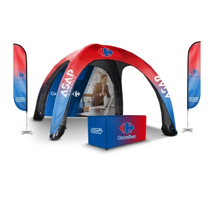 Feather Flags + 1 pc Canopy Wall + Table Cover + 26x26ft Inflatable Tent